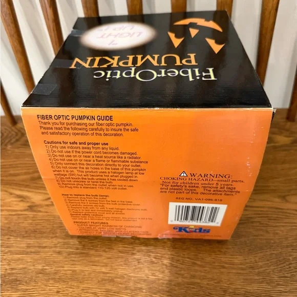 Vintage Fiber Optic Pumpkin Jack-O-Lantern Halloween Decor - Color Changing - Picture 3 of 4